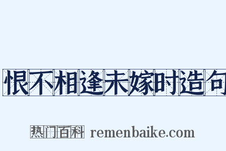 恨不相逢未嫁时造句是什么意思的图片